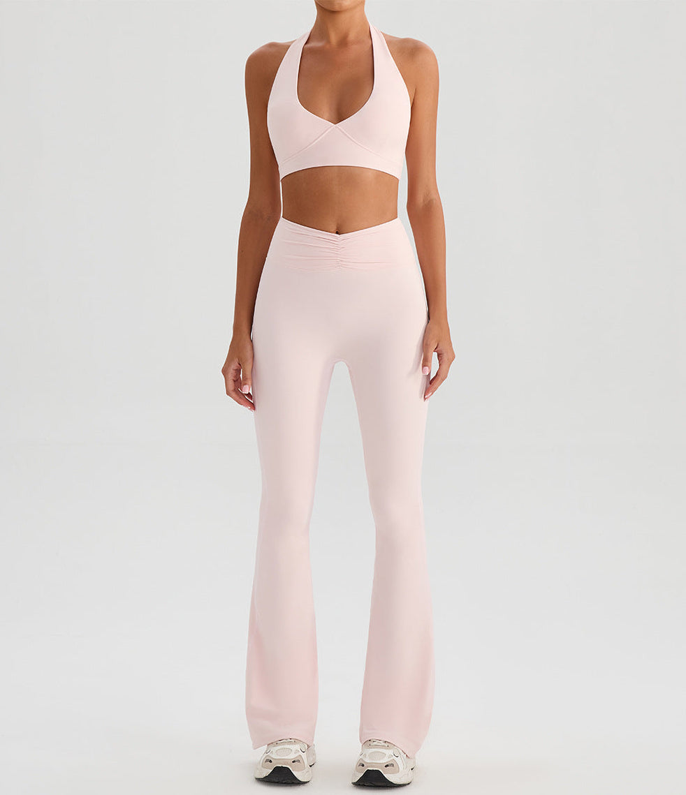 Cloud Flow Flared Leggings – Blush Pink