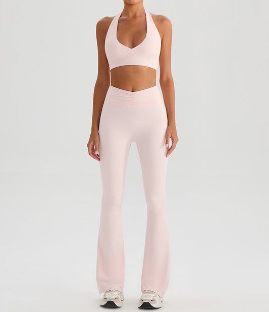 Cloud Flow Flared Leggings – Blush Pink