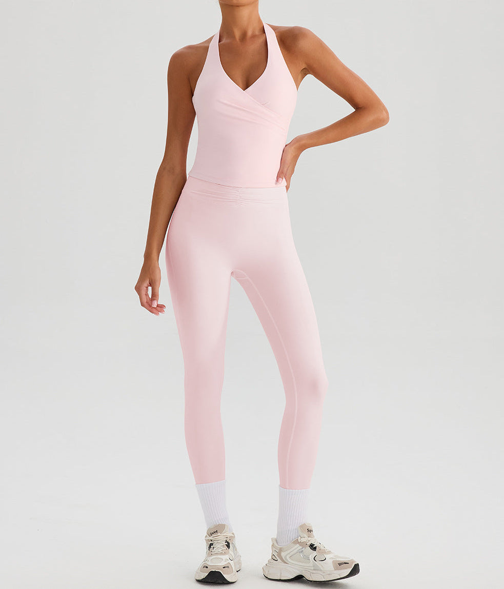 Cloud Sculpt Cross Tank – Blush Pink