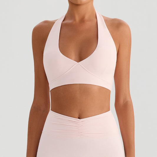 Cloud Sculpt Halter Bra – Blush Pink